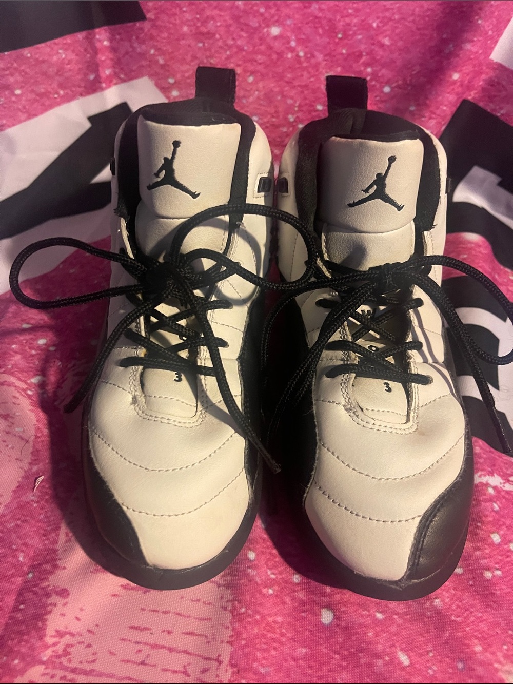 Jordan Kids White and Black High-Top Sneakers